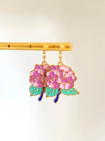Hydrangea Huggie Earrings - 0