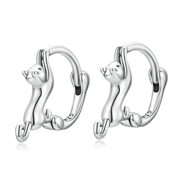 Cat Hoop Earrings