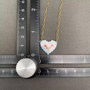 Flower Heart Charm Necklace-4