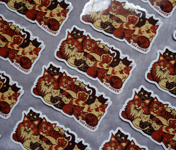 Clutter of Cats Sticker