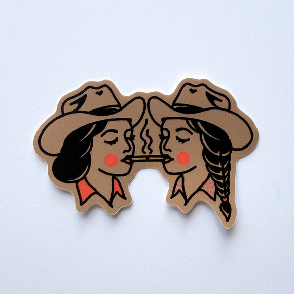 Share A Smoke Cowgirl Sticker