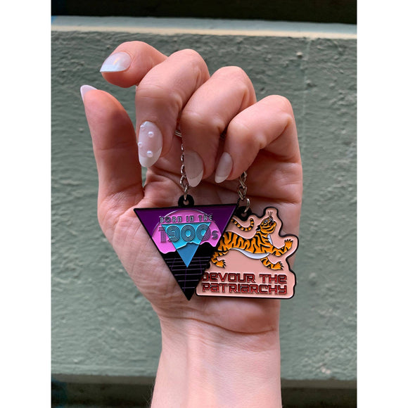 Feminist Devour the Patriarchy Tiger Keychain