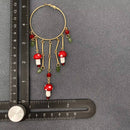 Mushroom Fringe Hoop Earrings-3