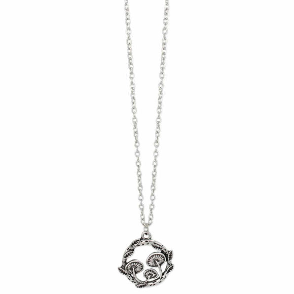 Mushroom Forest Silver Toadstools Necklace