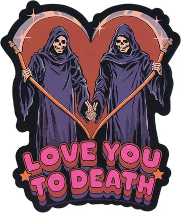 Love You To Death Grim Reaper Sticker