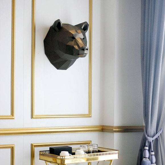 Bear Head PaperCraft Wall Art Kit