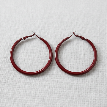 Candy Dark Red Hoop Earrings