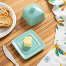 Eggshell Blue Square Butter Dish-3
