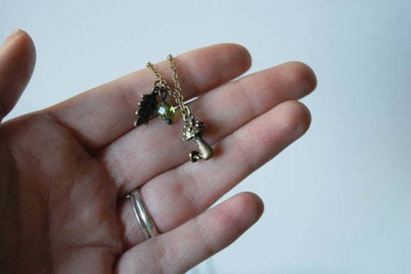 Toadstool Mushroom Charm Necklace