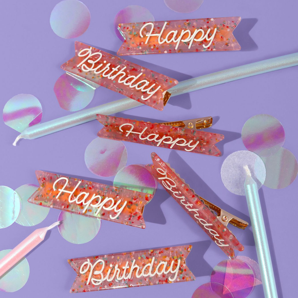 Happy Birthday Hair Clips