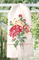 Peonies Retro Flour Sack Kitchen Tea Towel-2