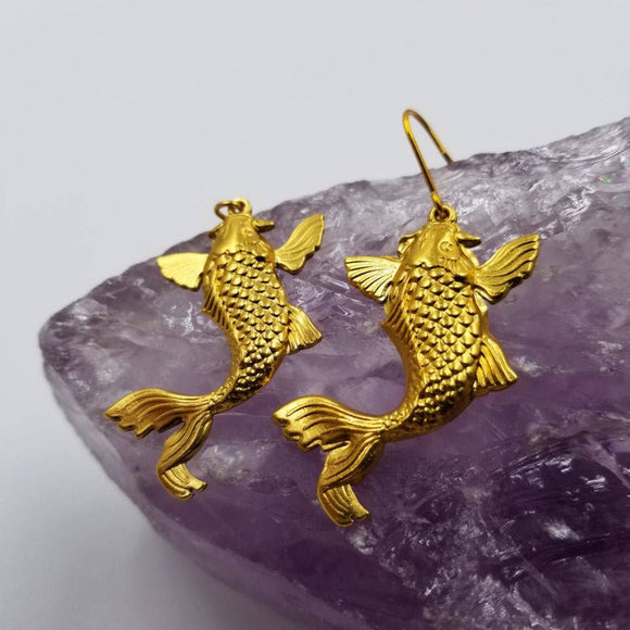 Koi Fish Hanging Earrings
