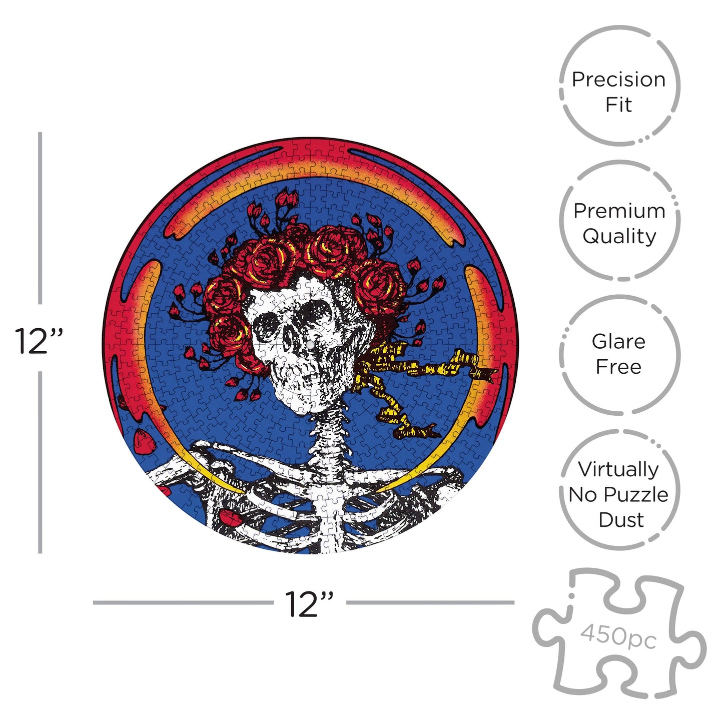 Grateful Dead Skull & Roses 450 Piece Puzzle