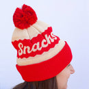 Snacks Red Pom Pom Beanie Hat-1