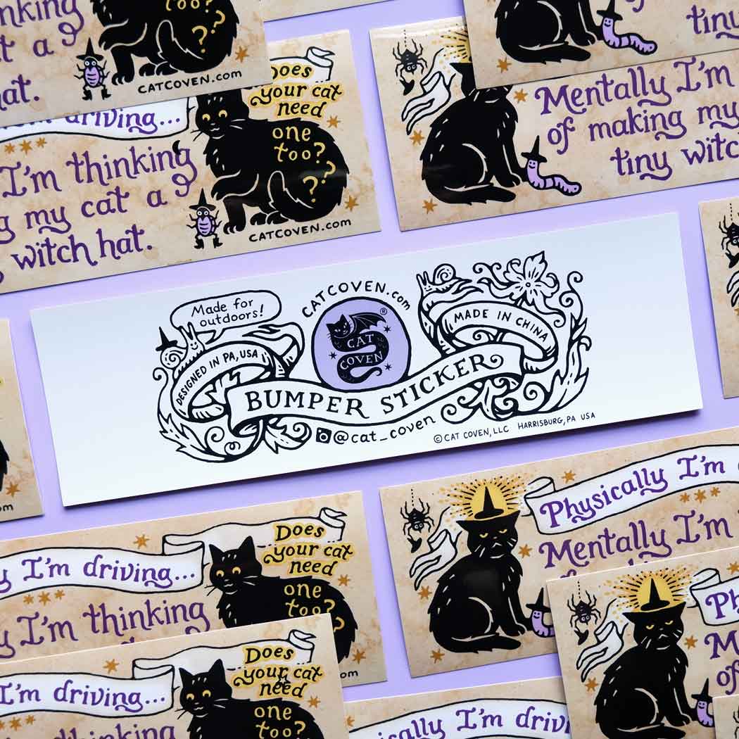 Tiny Witch Hat Bumper Sticker
