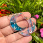 Iridescent Acrylic Celestial Moon Hoops