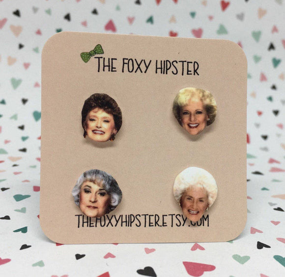 Golden Girls 4 Piece Set Stud Earrings