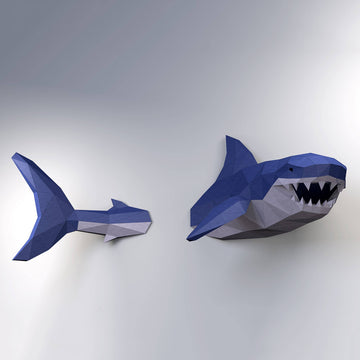 Shark 3D PaperCraft Wall Art Kit - 0