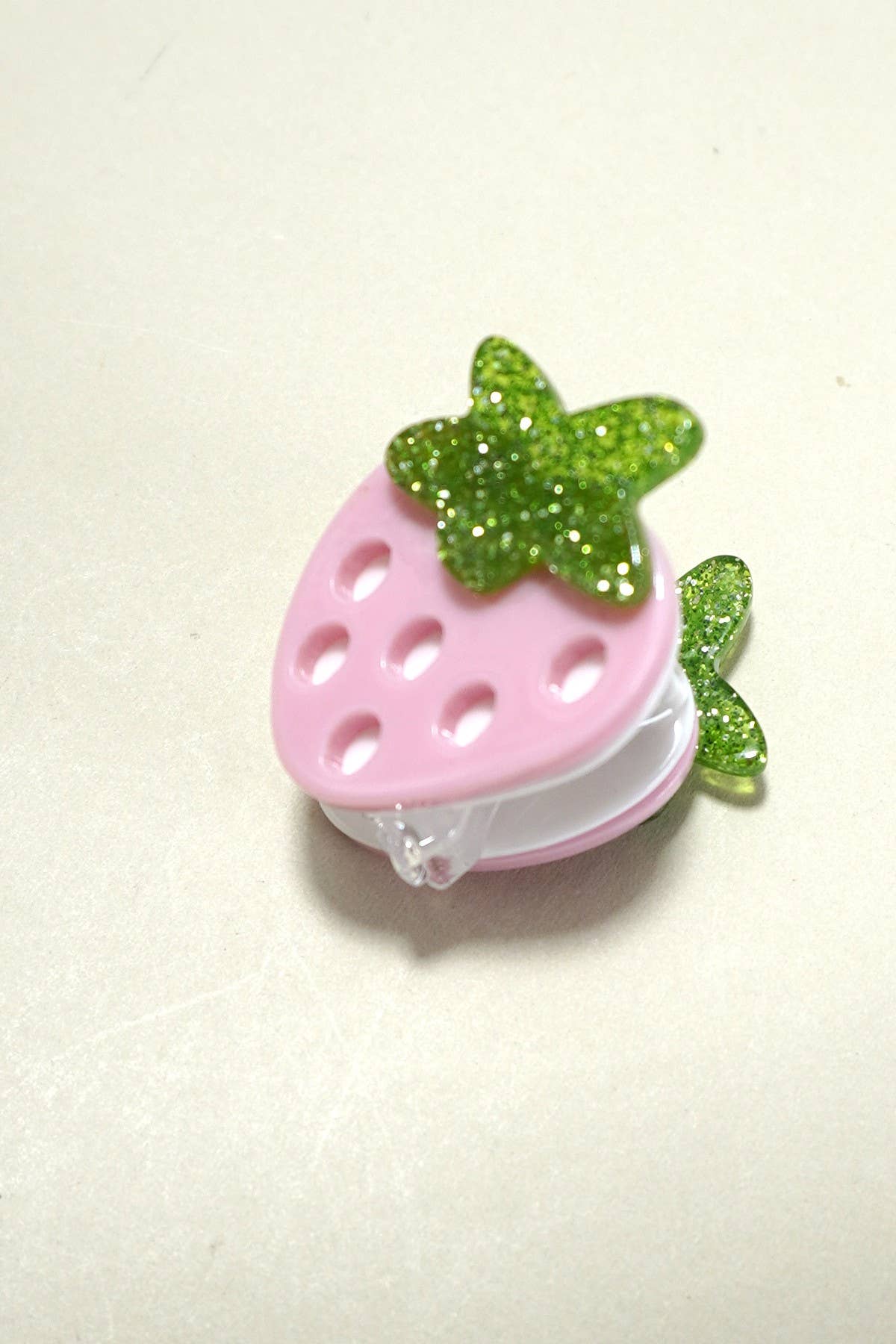 Mini Strawberry Glitter Hair Clips - 0