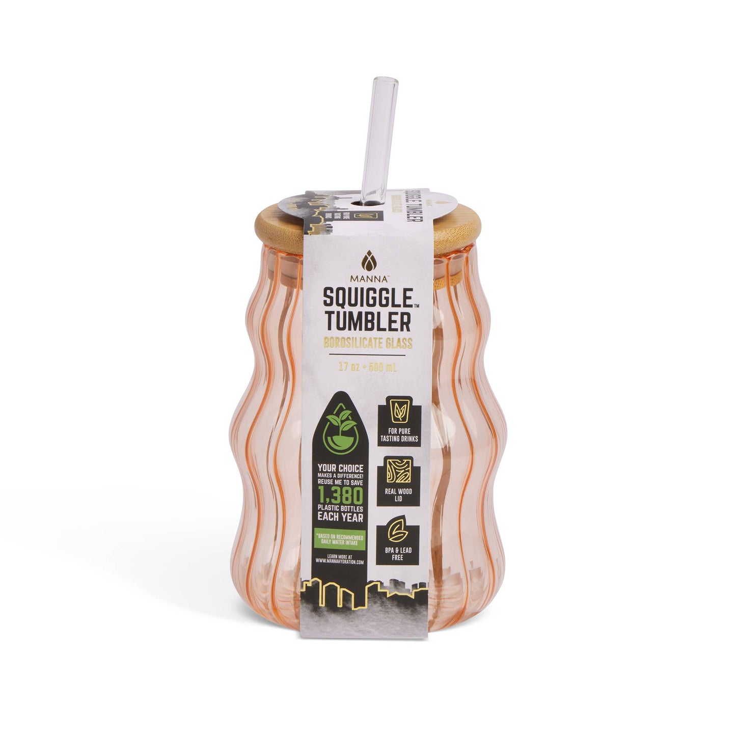 Peach Squiggle Tumbler
