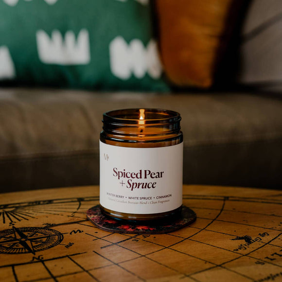 Spiced Pear + Spruce Beeswax Candle