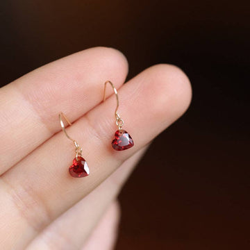 Heart Dangle Earrings - 0