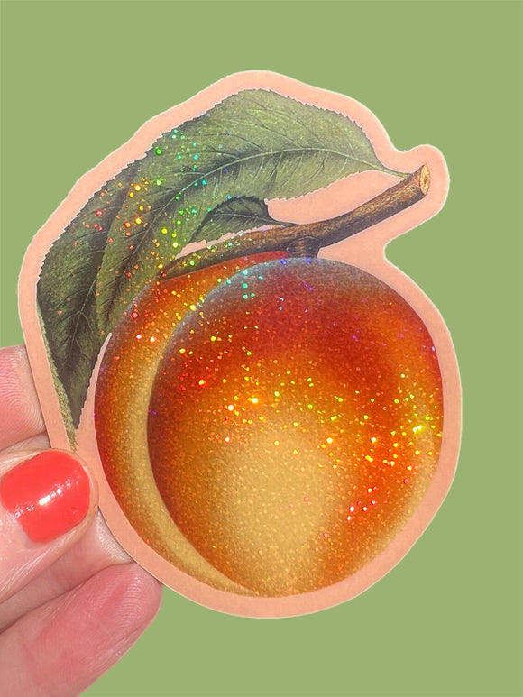 Peach Glitter Sticker