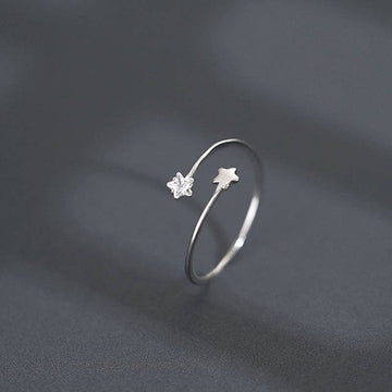 Dainty Double Star Ring
