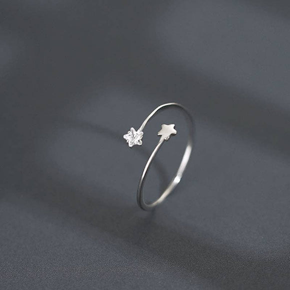 Dainty Double Star Ring