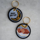 Been Better Banana Bread Embroidered Keychain-1
