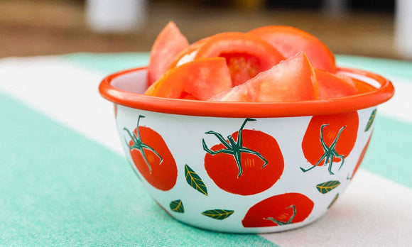 Tomato Red Enamel Bowl