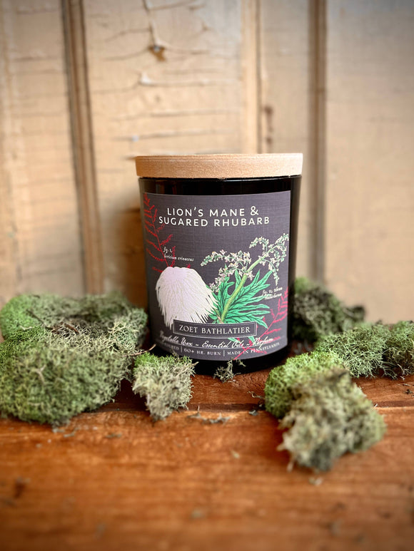 Lion’s Mane & Sugared Rhubarb Zoet Bathlatier Candle