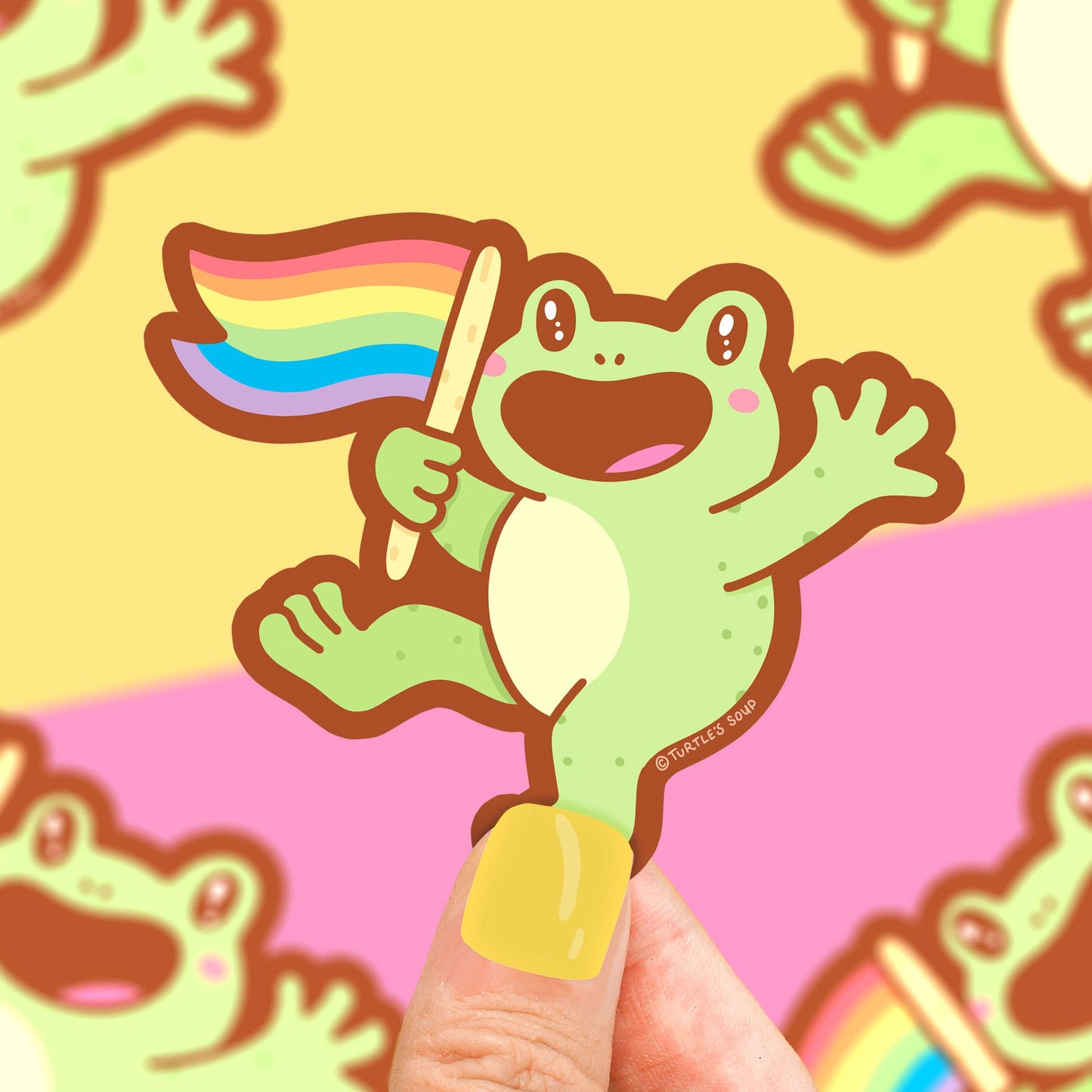 Pride Flag Rainbow Frog Sticker