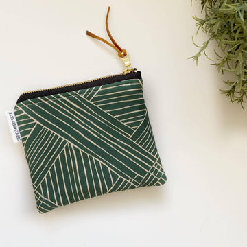 Green Geometric Square Pouch