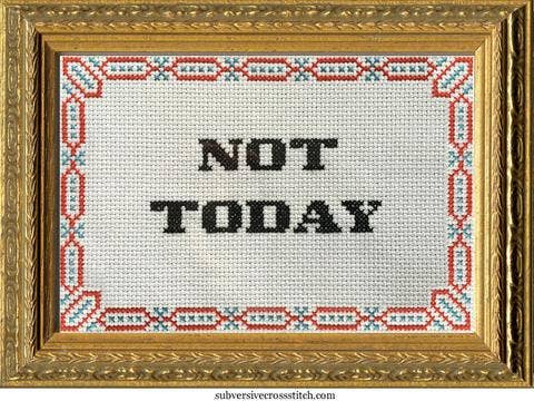 Not Today Cross Stitch Kit