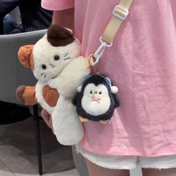 Cute Plush Cat Shoulder Bag - 0