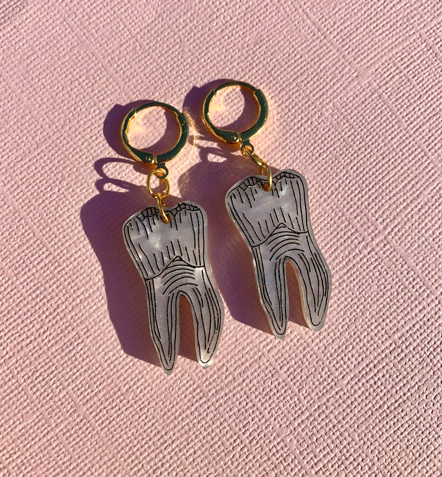 Mini Teeth Huggie Earrings