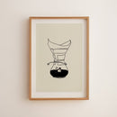 "Pour Over Coffee & Mermaid" Minimal Art Print-1
