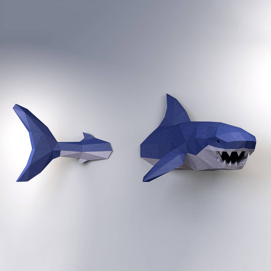 Shark 3D PaperCraft Wall Art Kit