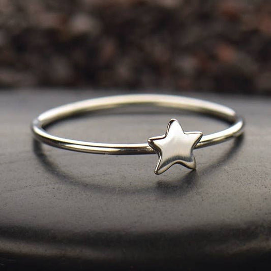Tiny Star Sterling Silver Ring