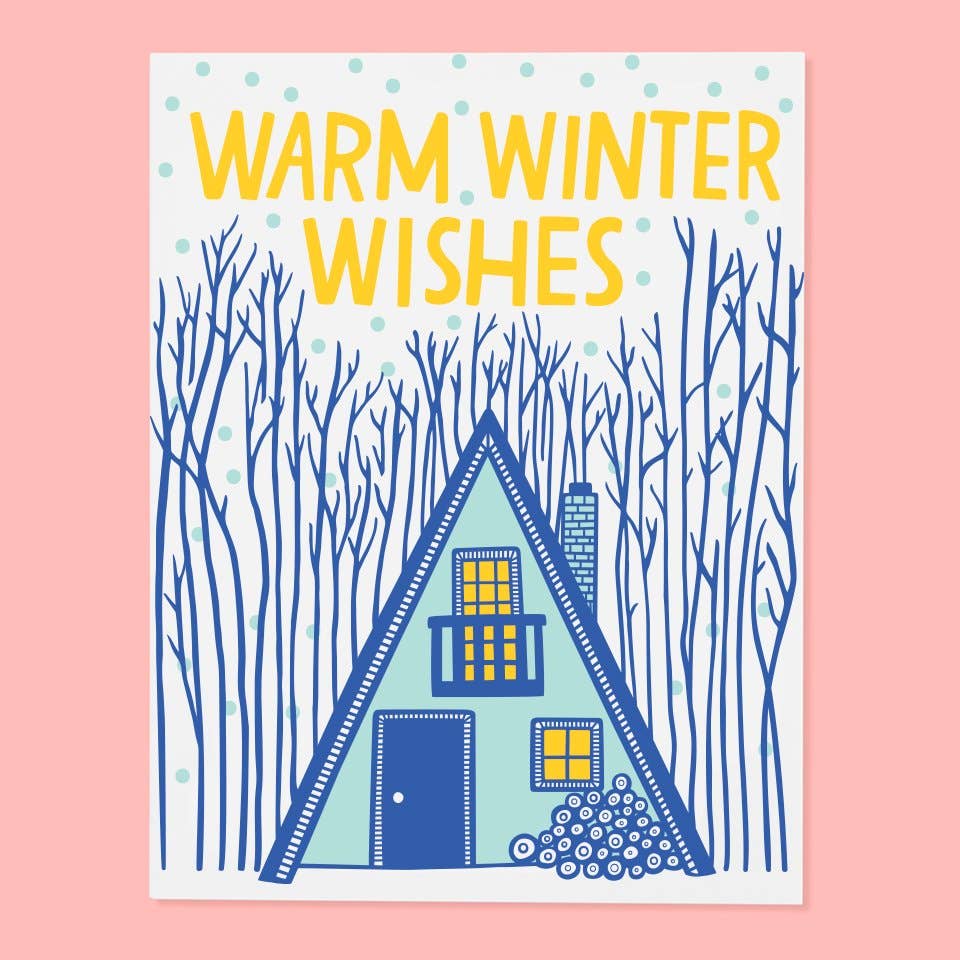 Warm Winter Wishes Cabin Card (Set of 6)