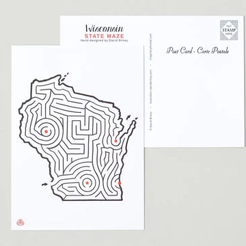 Wisconsin Maze Postcard - 0