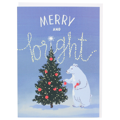 Merry and Bright Polar Bear Christmas Card Box Set
