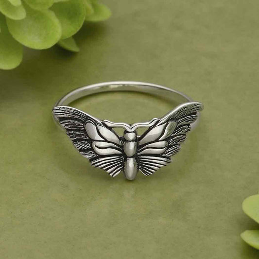 Moth Sterling Silver Ring
