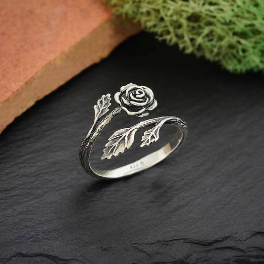 Rose Adjustable Sterling Silver Ring