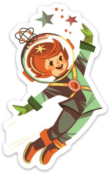 Spacegirl Retro Sticker