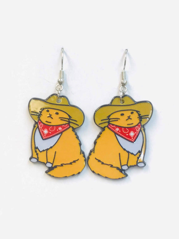 Cowboy Cat Earrings