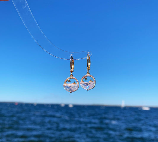 Midnight Sea Star Drop Earrings