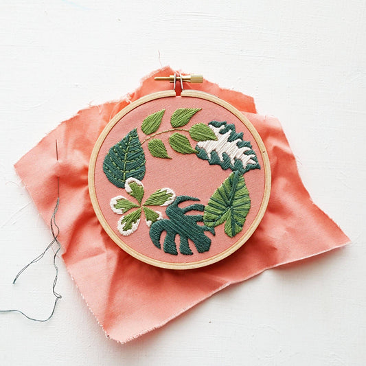 Tropical Plants Hand Embroidery Kit