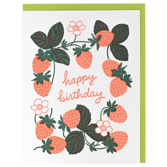 Ripe Strawberries Birthday Card